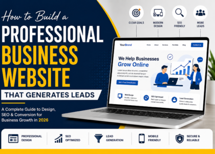Professional business website design for lead generation with SEO, modern layout, and mobile responsive features